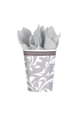 Silver Elegant Scroll - Cups, 9oz (Clearance)