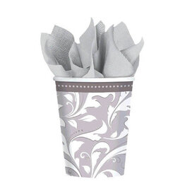 Silver Elegant Scroll - Cups, 9oz (Clearance)