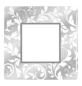 Silver Elegant Scroll - Plates, 10" Square