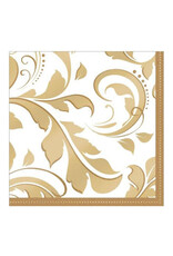 Gold Elegant Scroll - Napkins, Beverage