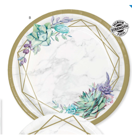 Creative Converting Geometric Succulents - 10" Plates