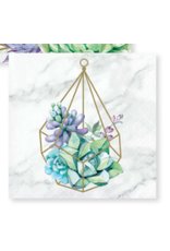 Creative Converting Geometric Succulents - Beverage Napkins