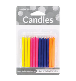 Creative Converting Candles - Assorted Flourescent 24ct