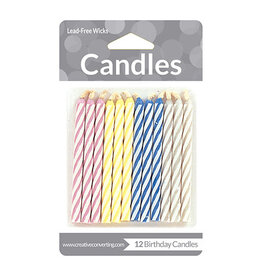Creative Converting Candles - Magic Candy Stripe 12ct