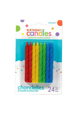 Candles - Large Spiral Glitter- Primary