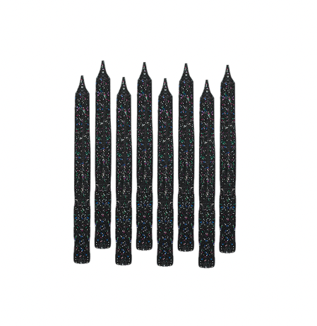 Candles - Large Spiral Glitter - Black