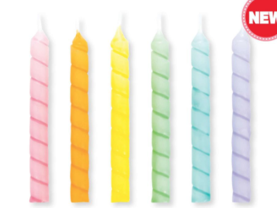 Creative Converting Candles - Pastel Spiral 12ct