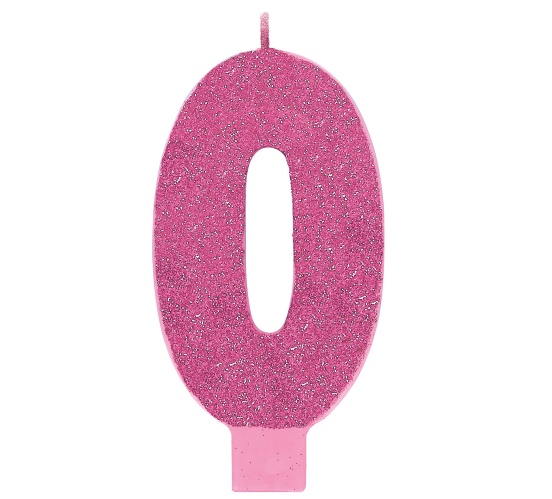 Large Glitter Candle #0 - Pink