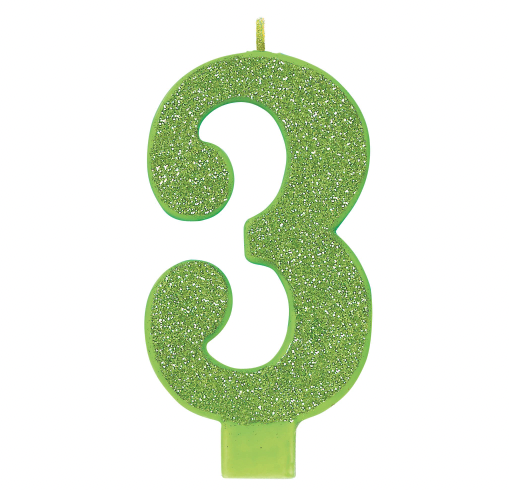 Large Glitter Candle #3 -Green