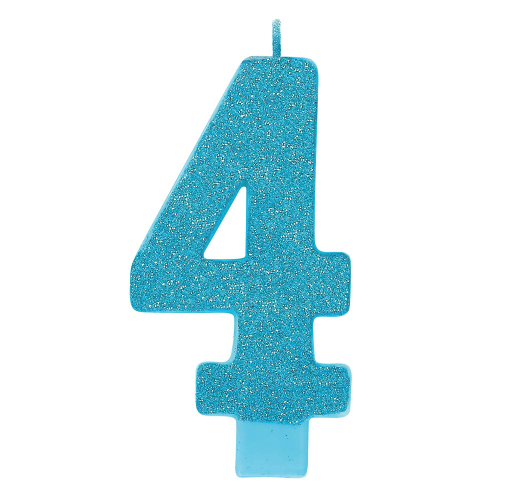 Large Glitter Candle #4 -Blue