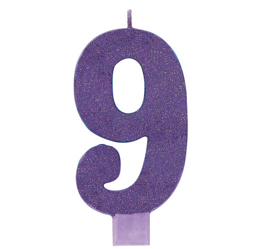 Large Glitter Candle #9 - Purple