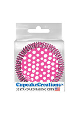 Cupcake Liners - Dots, 32ct Raspberry