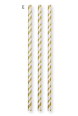 Creative Converting Straws - Striped Gold- 24ct