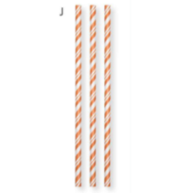 Creative Converting Straws - Striped Orange - 24ct