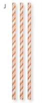 Creative Converting Straws - Striped Orange - 24ct