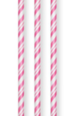 Creative Converting Straws - Striped Candy Pink - 24ct