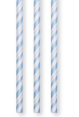 Creative Converting Straws - Striped Pastel Blue - 24ct