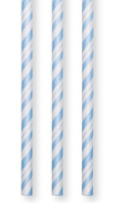 Creative Converting Straws - Striped Pastel Blue - 24ct