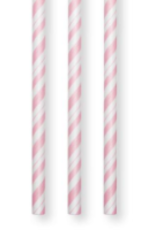 Creative Converting Straws - Striped Classic Pink - 24ct