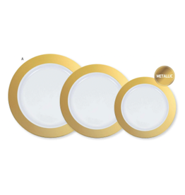 Creative Converting Metallic Rim 10" Plates - Gold 10ct