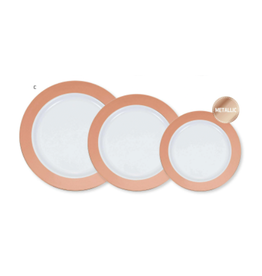 Creative Converting Metallic Rim 7" Plates - Rose Gold 10ct