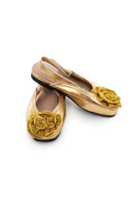 Little Adventures Gold Sparkle Shoes - Size 13/1 - Adjustable Strap