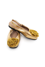 Little Adventures Gold Sparkle Shoes - Size 7/8 - Adjustable Strap
