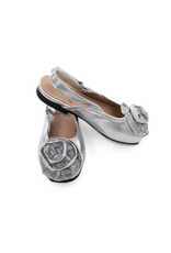 Little Adventures Silver Sparkle Shoes - Size 13/1 - Adjustable Strap