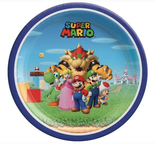 Super Mario Brothers 7" Round Plates