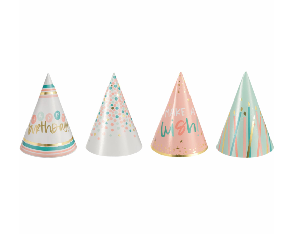 Happy Cake Day Mini Cone Hats - 12ct