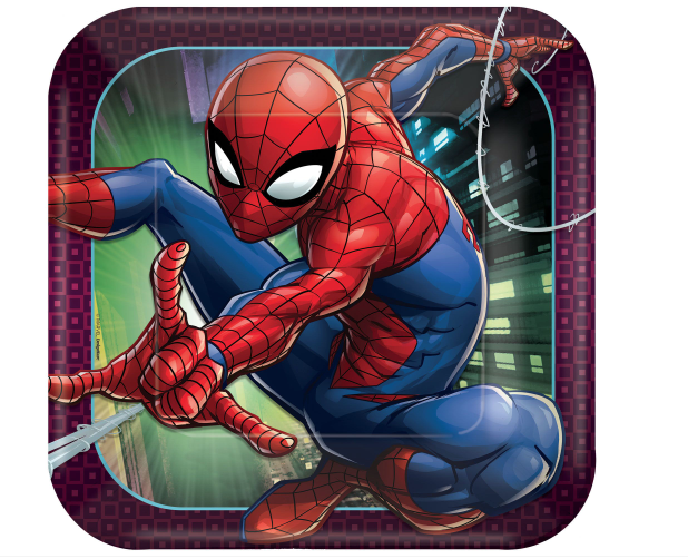 Spider-Man™ Webbed Wonder Square Plates, 9"