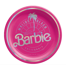 Malibu Barbie 7" Round Metallic Plates