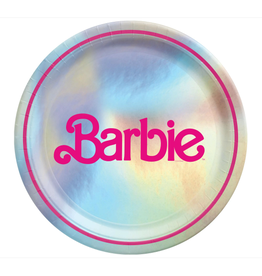Malibu Barbie 9" Round Metallic Plates