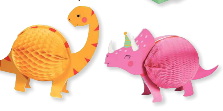 Creative Converting Girl Dino Party -3D Shaped Centerpiece