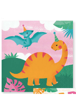 Creative Converting Girl Dino Party - Lunch Napkin
