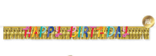 Creative Converting Birthday Confetti - Letter Banner w/ Fringe