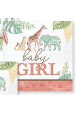 Creative Converting Safari Baby - Lunch Napkin - Baby Girl