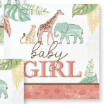Creative Converting Safari Baby - Lunch Napkin - Baby Girl
