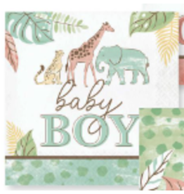 Creative Converting Safari Baby - Lunch Napkin - Baby Boy