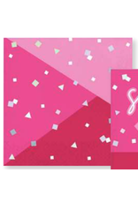 Creative Converting Turning Pink - Hot Pink Foil - Lunch Napkins
