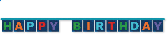 Striscione Compleanno Creative Converting 10x7 Cm | Happy Birthday Con Gatto E Stelline Blu