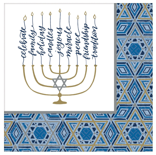 Amscan - Holiday Hanukkah Festival of Lights Dinner Napkins 36 ct
