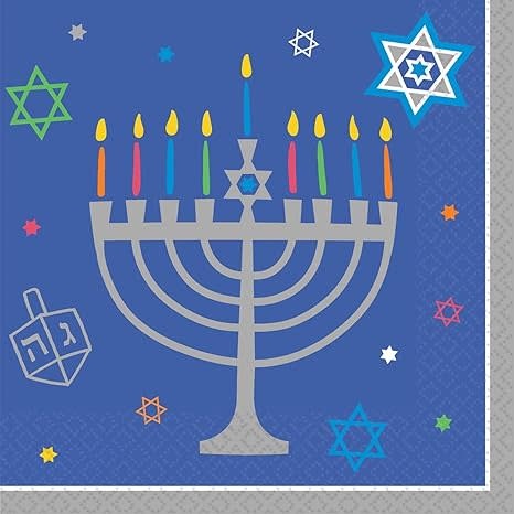 Eight  Happy Nights Hanukkah - Beverage Napkins. 36ct