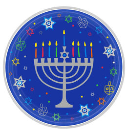 Eight Happy Nights Hanukkah - 10" Plates 18ct