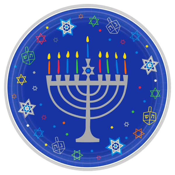 Eight Happy Nights Hanukkah - 10" Plates 18ct
