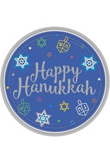 Eight  Happy Nights Hanukkah - 7" Plates 18 ct