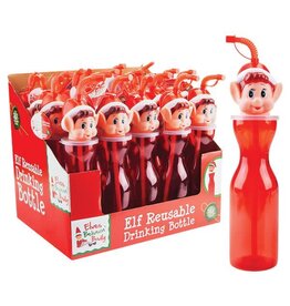 Kelli's Gifts Elves Behavin' Badly Plastic Water Bottle With Straw - 1 ct