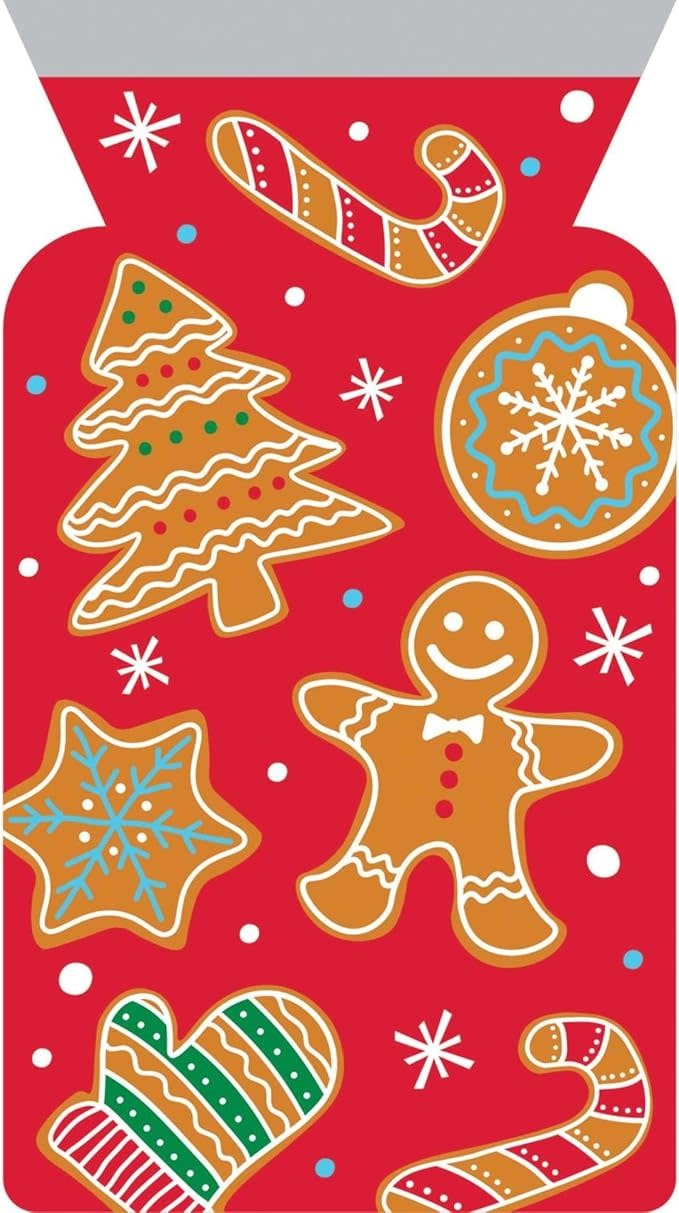 Creative Converting Cello Zipper Bag Gingerbread Man 12 ct