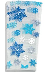 Unique Holiday Snowflakes Blue Cellophane Bags  20ct