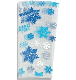 Unique Holiday Snowflakes Blue Cellophane Bags  20ct